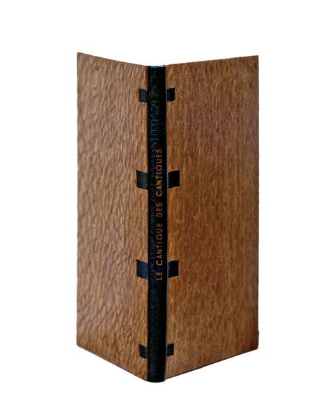Le cantique des cantiques - Reliure à mors ouvert. Dos en oasis. Plats en bois en Louro Faia.